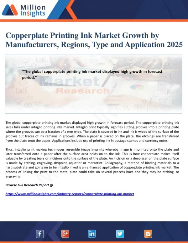 Copperplate Printing Ink Market Growth by Manufacturers, Regions, Type and Application 2025