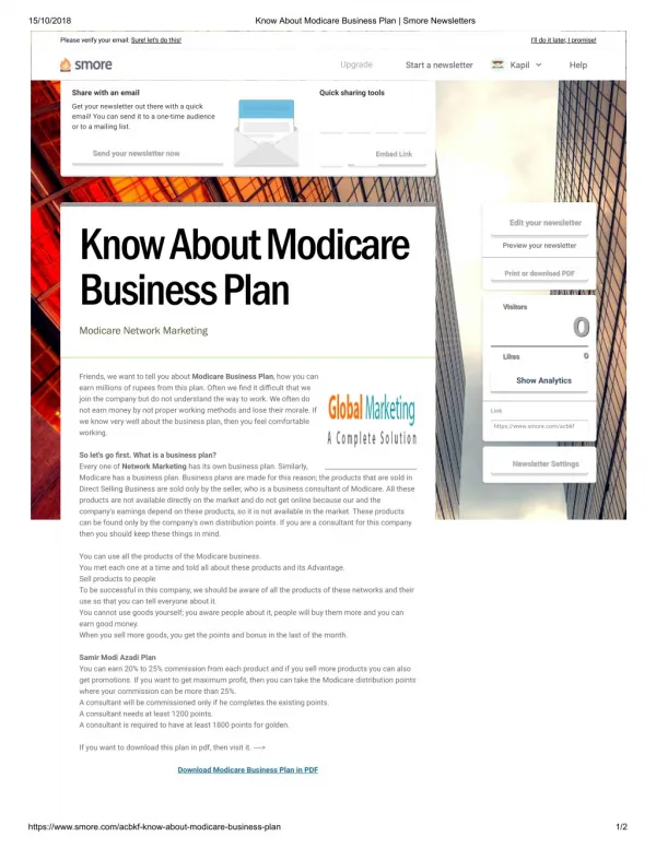 Know About Modicare Business Plan
