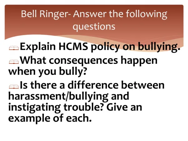 Bell Ringer- Answer the following questions