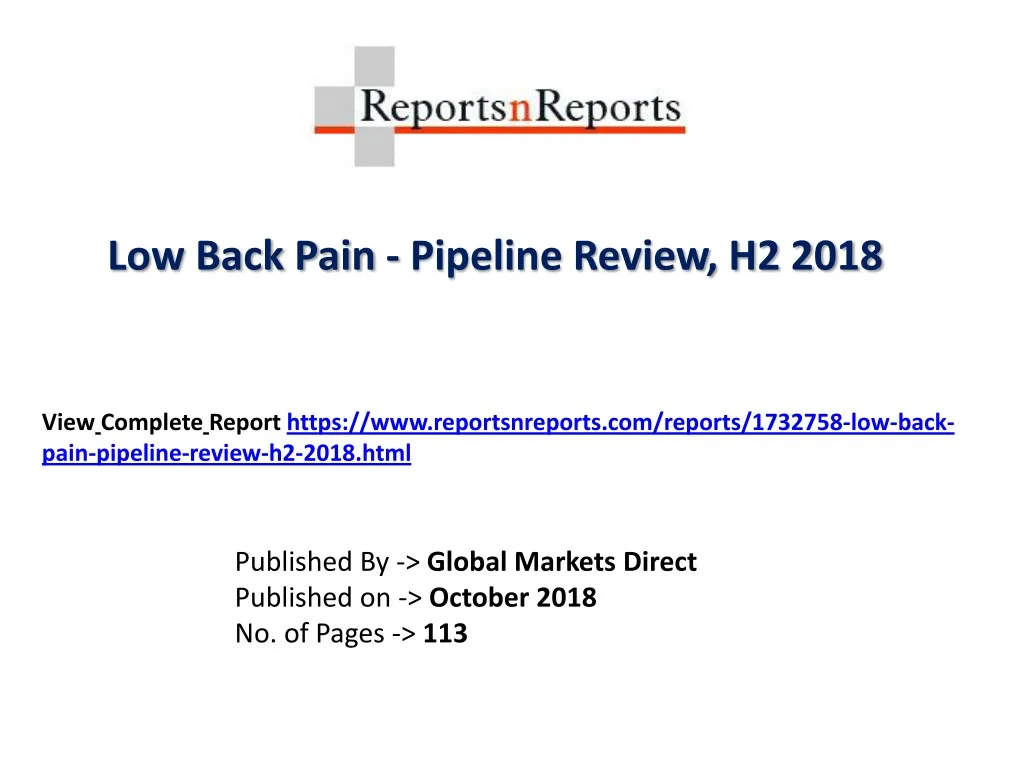 low back pain pipeline review h2 2018