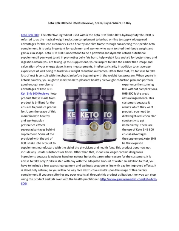 Keto Bhb 800 Side Effects Reviews, Scam, Buy & Where To Buy