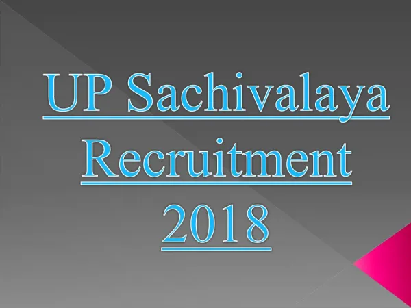 UP Sachivalaya Recruitment 2018