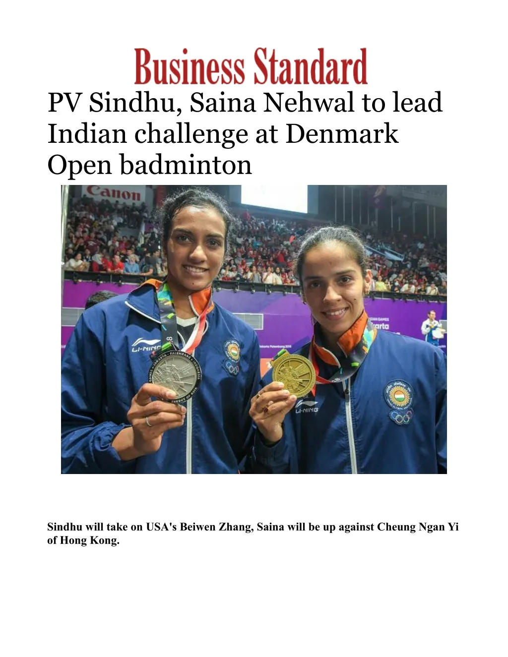 pv sindhu saina nehwal to lead indian challenge