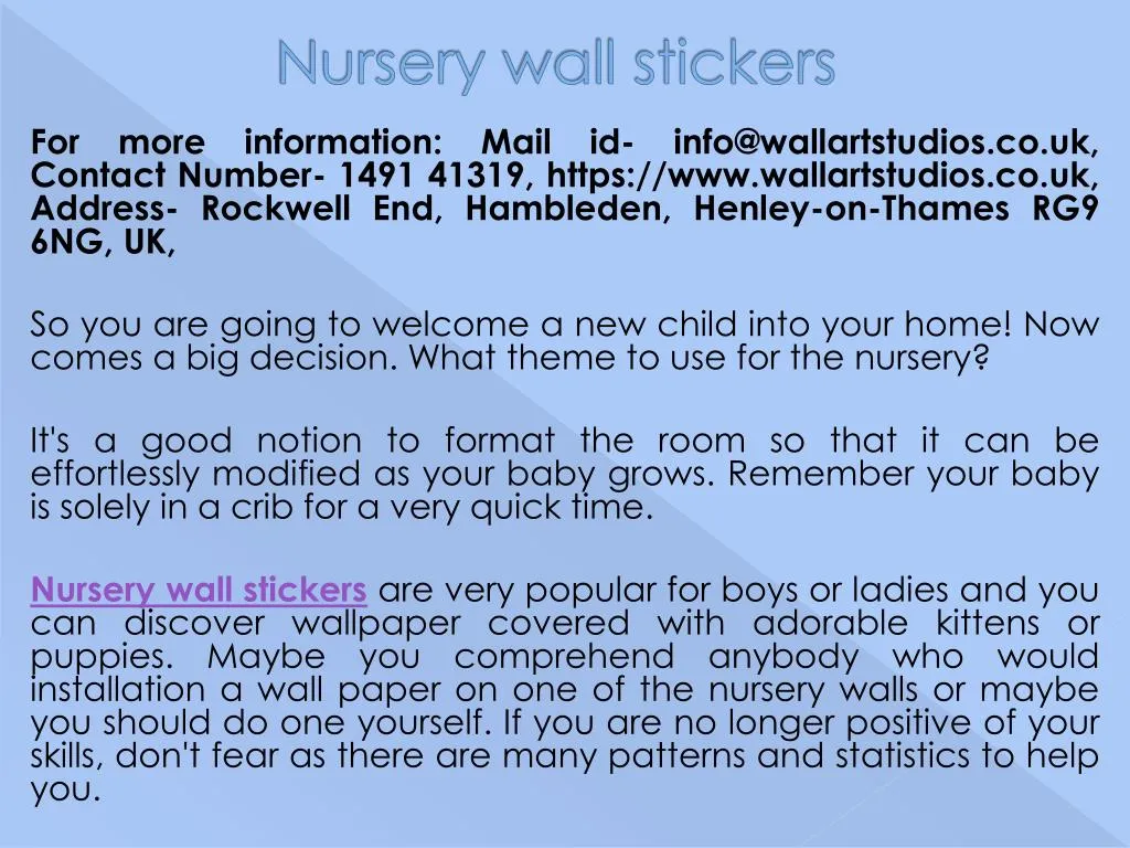 nursery wall stickers