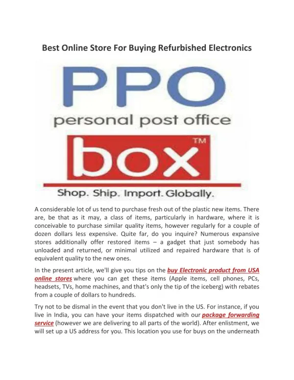 Best Online Store For Buying Refurbished Electronics From USA Online Store