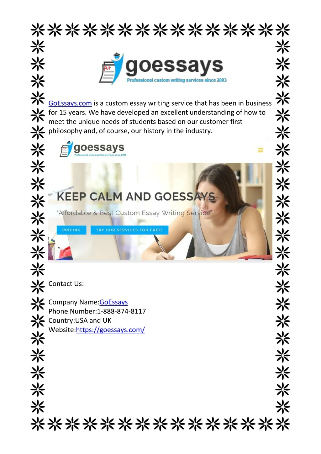 goessays com is a custom essay writing service