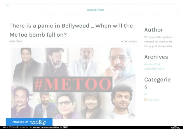 There is a panic in Bollywood ... When will the MeToo bomb fall on?