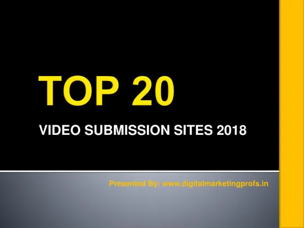 Top 20 Video Submission Sites 2018