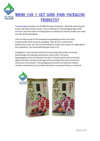 Where can I get good food packaging products? - slide 1