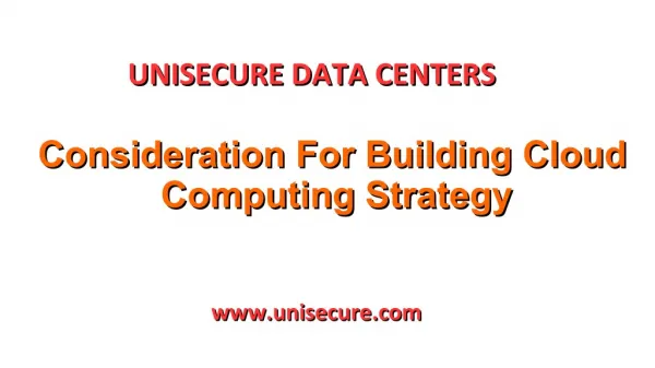 Consideration For Building Cloud Computing Strategy