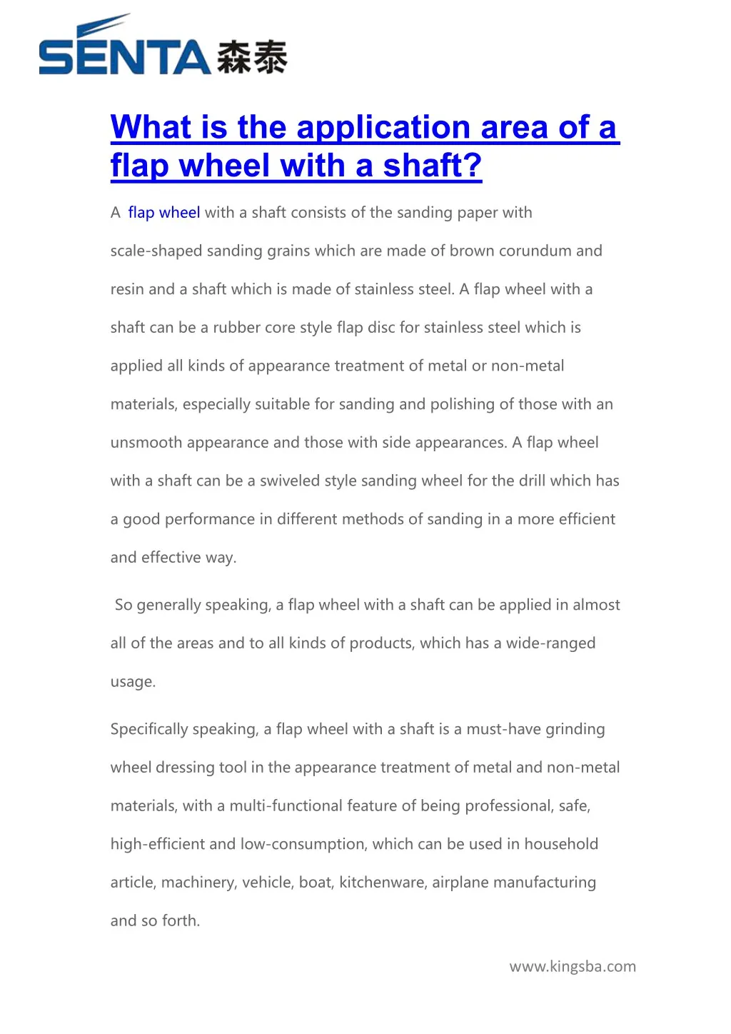 what is the application area of a flap wheel with