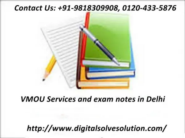 From where do you get VMOU services and exam notes in Delhi 0120-433-5876?