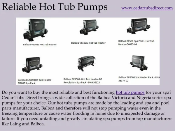Reliable Hot Tub Pumps