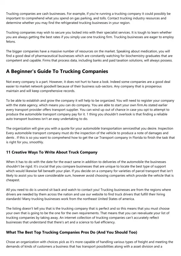 The Most Common Complaints About How To Name A Trucking Company, And Why They're Bunk