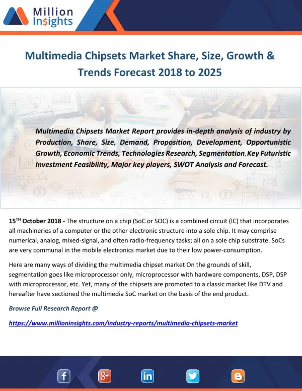 Multimedia Chipsets Market Share, Size, Growth & Trends Forecast 2018 to 2025