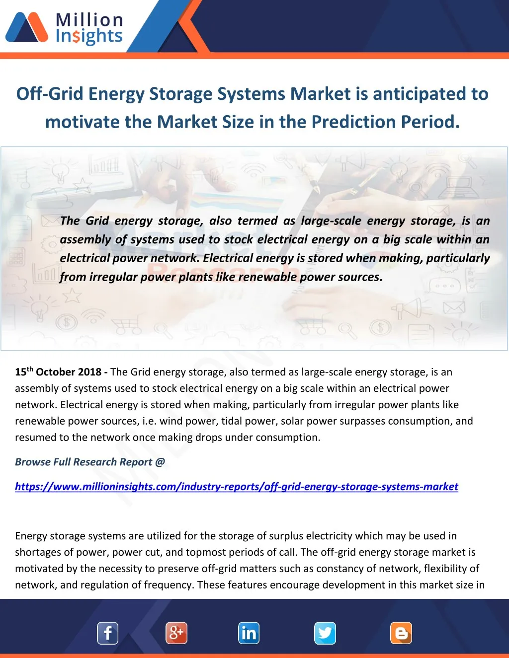 off grid energy storage systems market