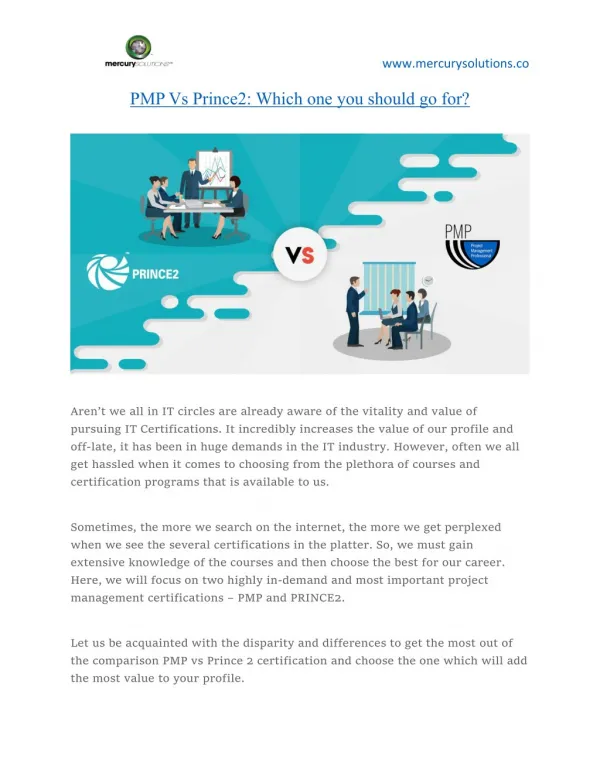PMP Vs Prince2: Which one you should go for?