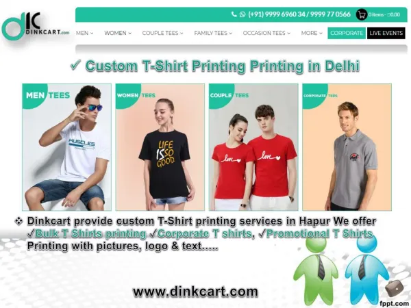 T-shirt Printing in Delhi - https://www.dinkcart.com/