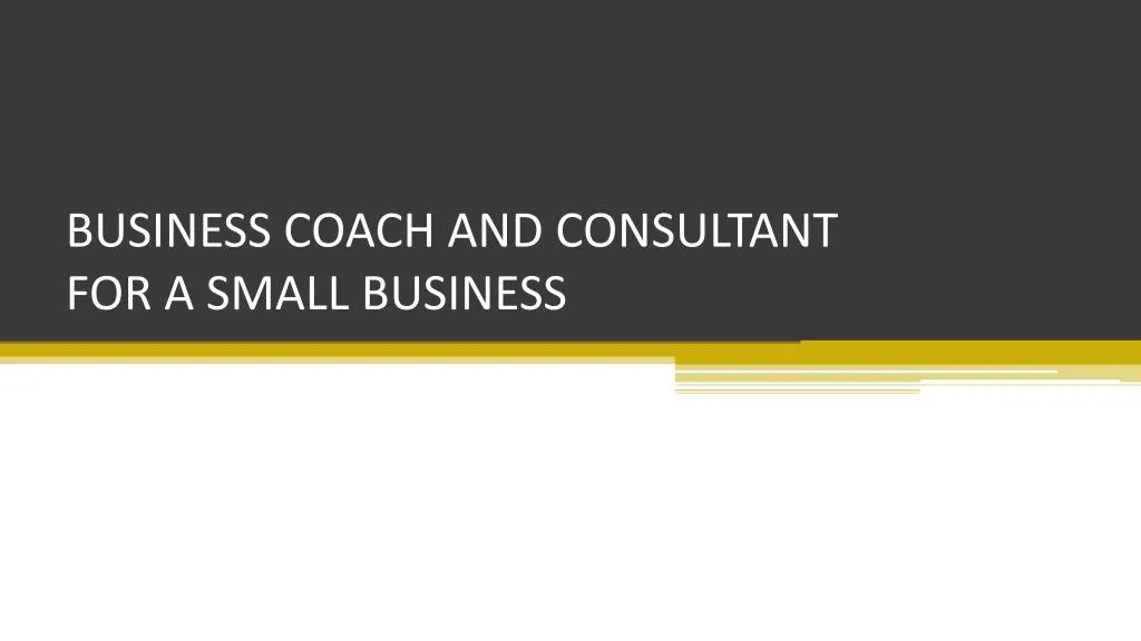 business coach and consultant for a small business