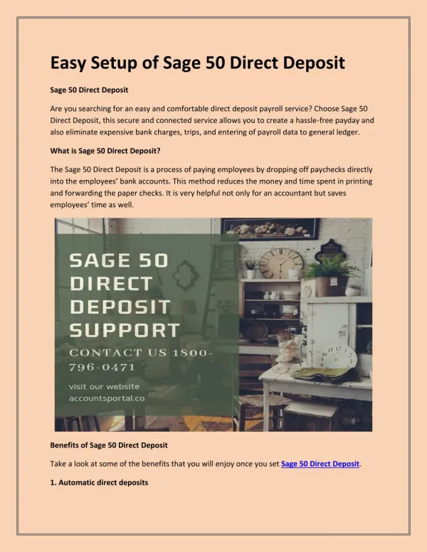 Easy Setup of Sage 50 Direct Deposit