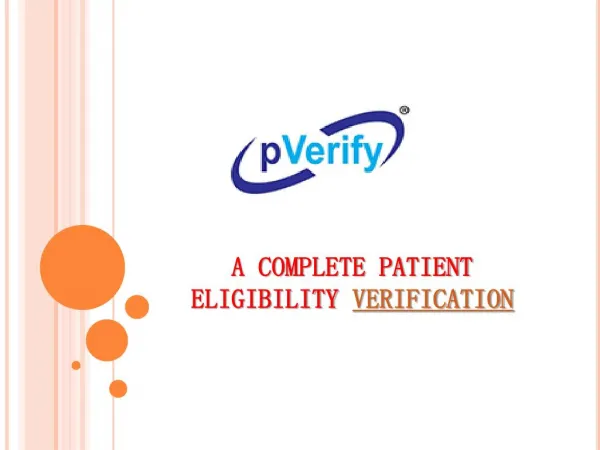 Patient Eligibility Estimation- pVerify