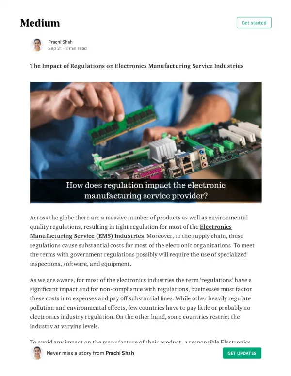 The Impact of Regulations on Electronics Manufacturing Service Industries