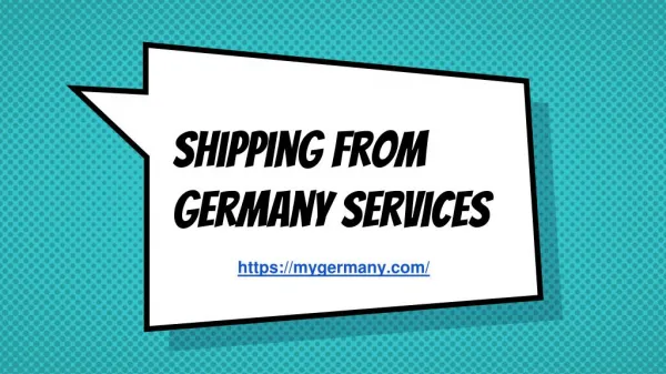 Shipping From Germany Services
