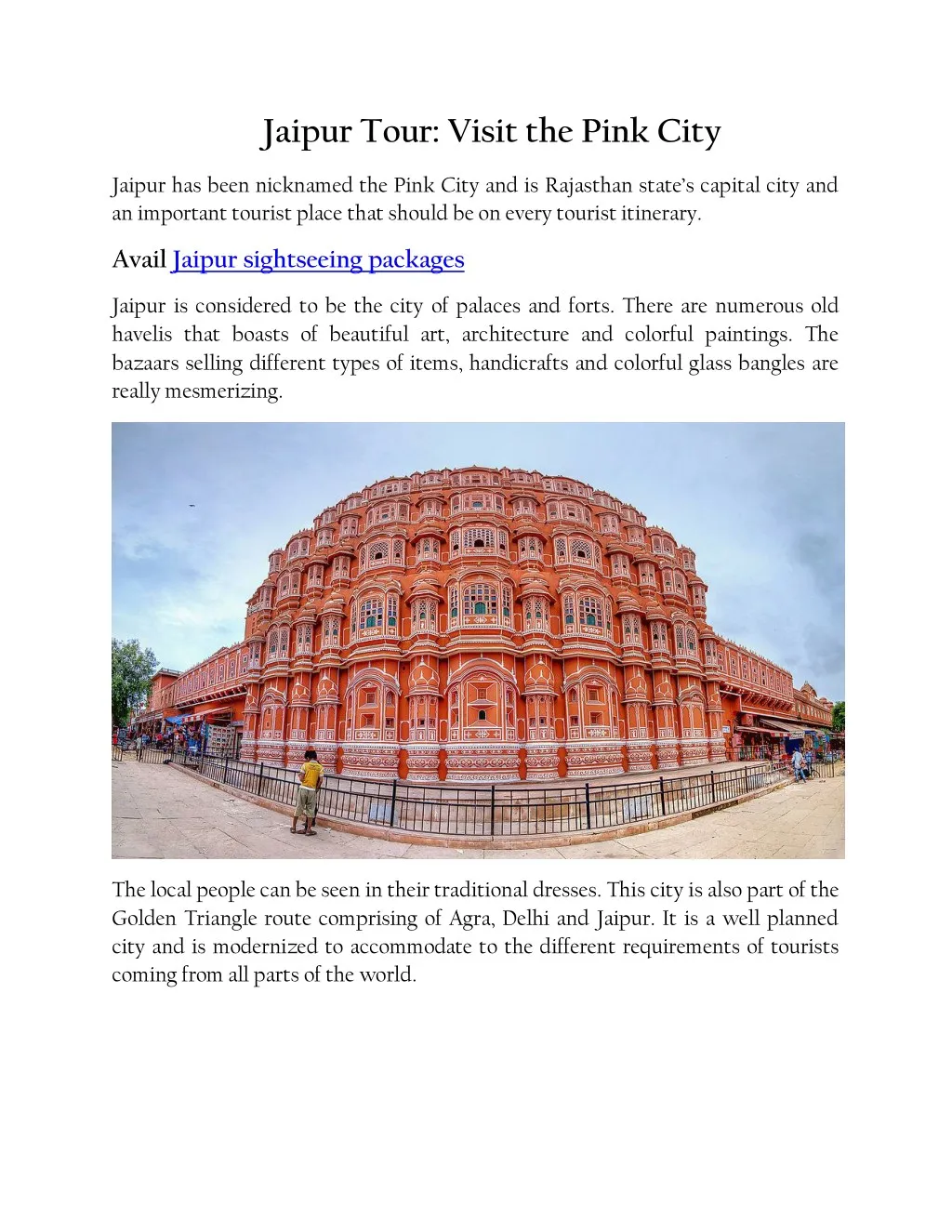 jaipur tour visit the pink city
