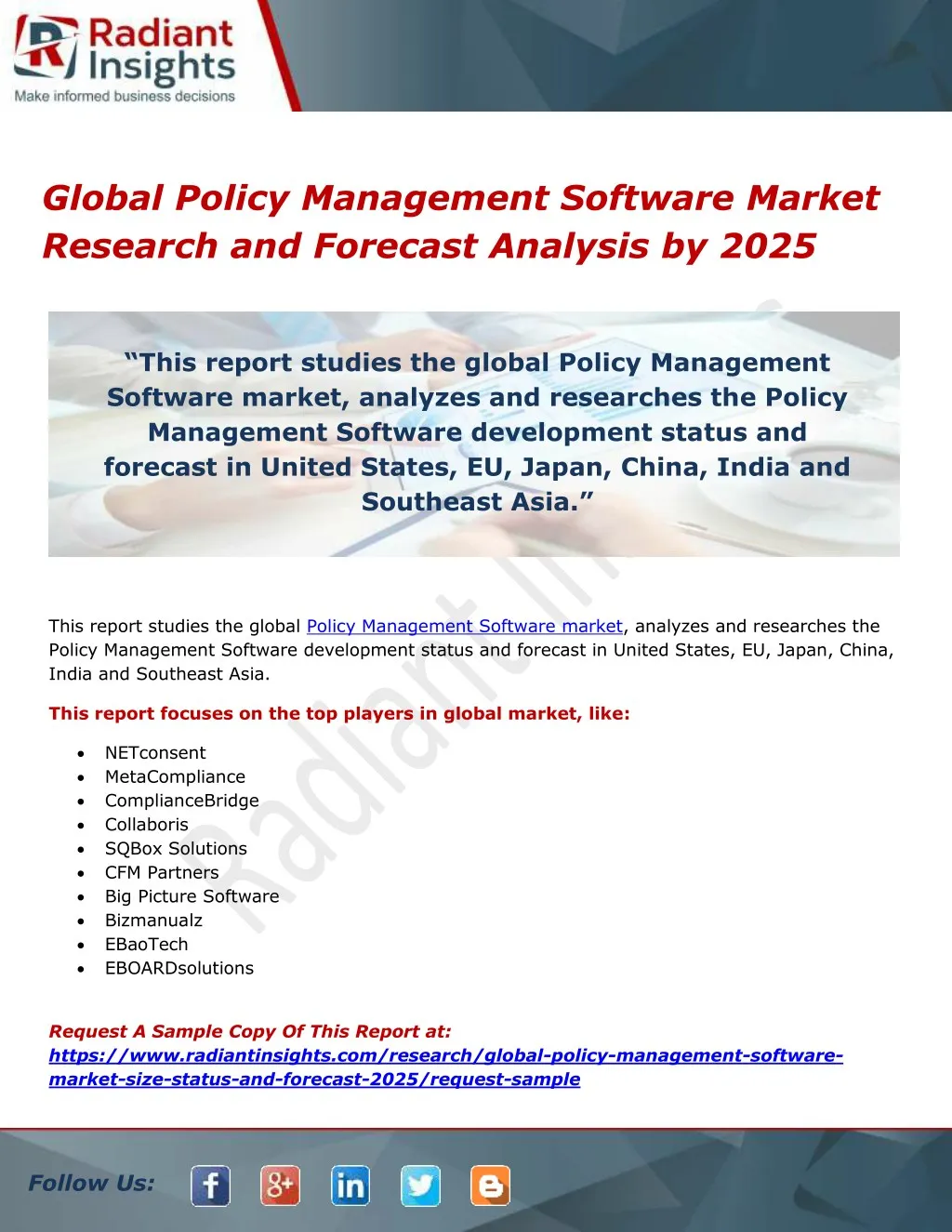 global policy management software market research
