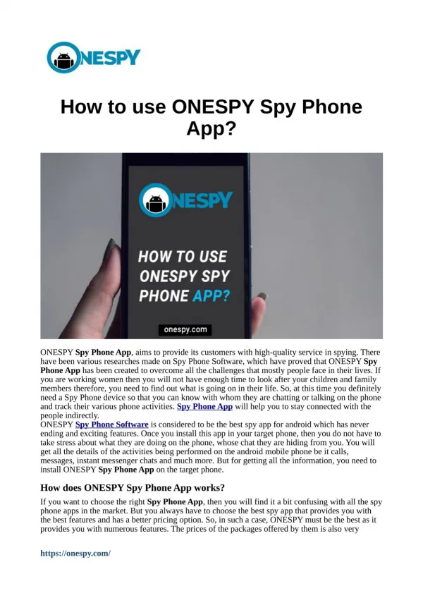 How to use ONESPY Spy Phone App?