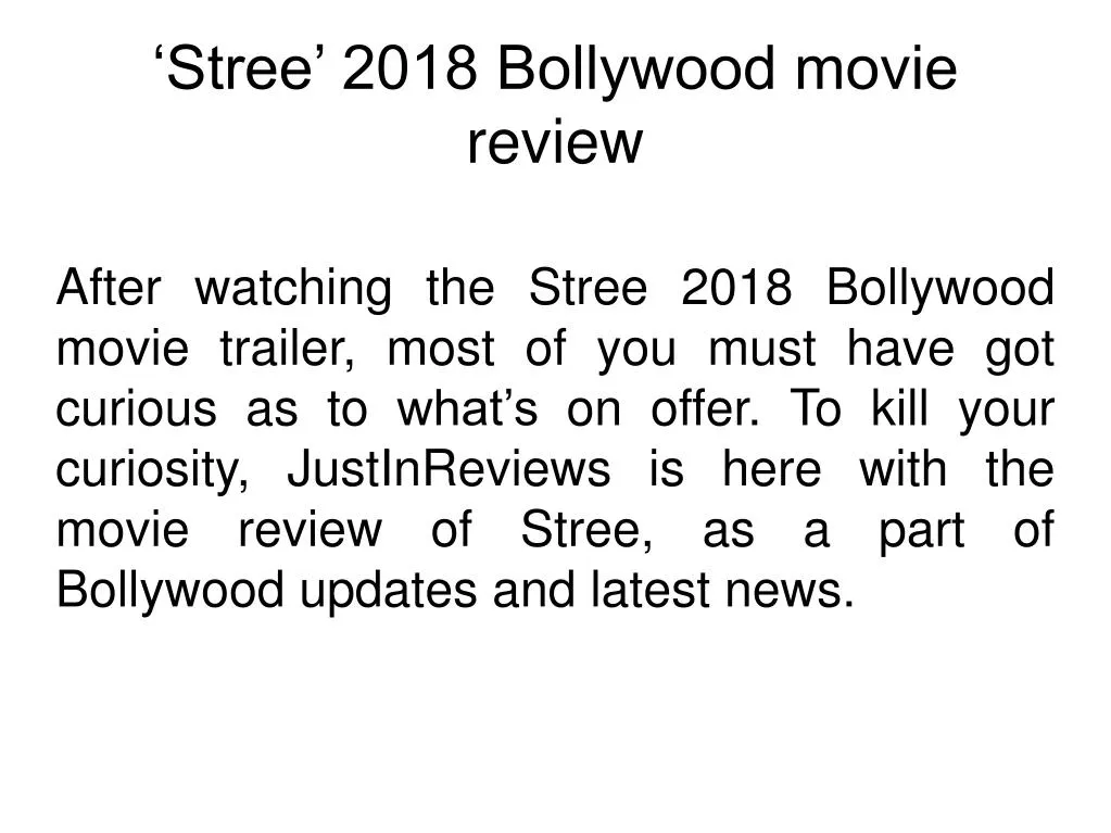 stree 2018 bollywood movie review