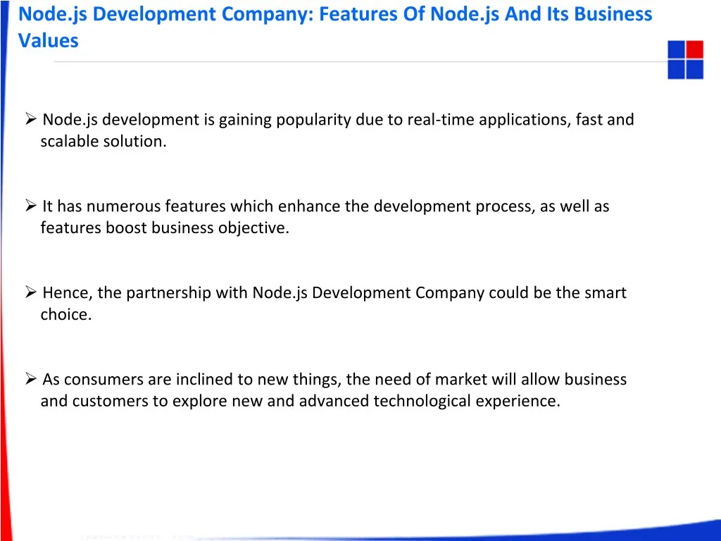 node js development company features of node