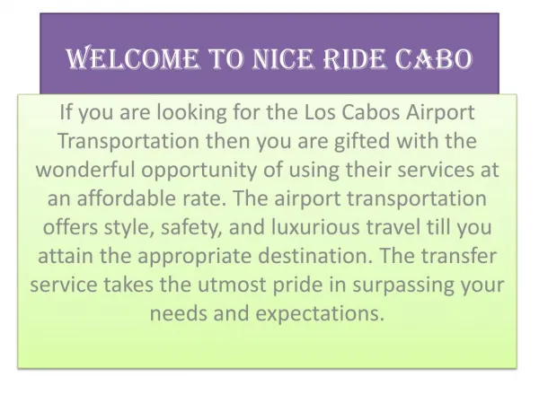 Los cabos transportation