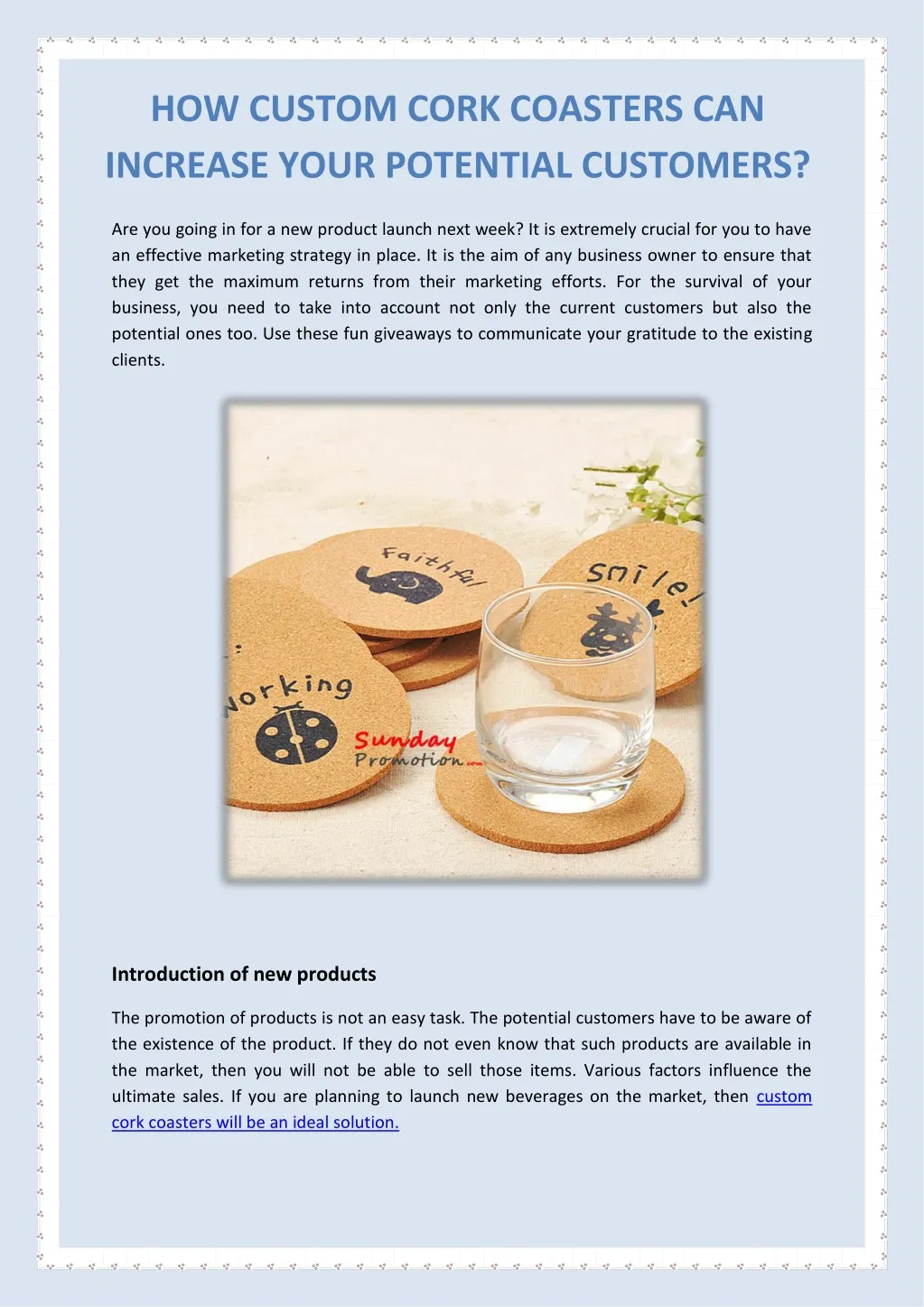 how custom cork coasters can increase your