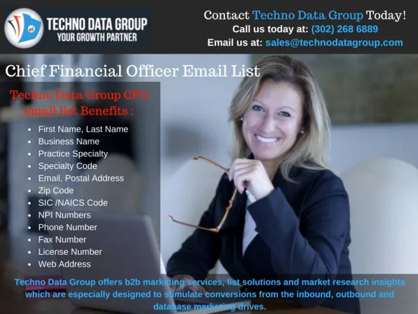 Chief Financial Officer Email List | CFO Marketing Lists | CFO Email Database