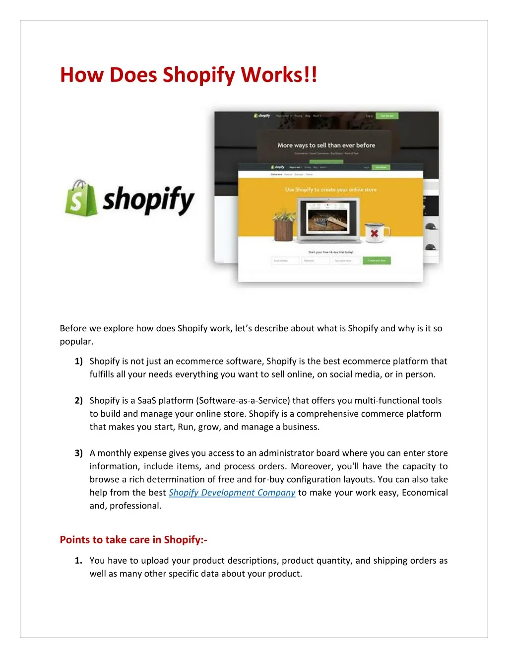 how does shopify works