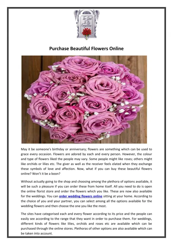 Purchase Beautiful Flowers Online