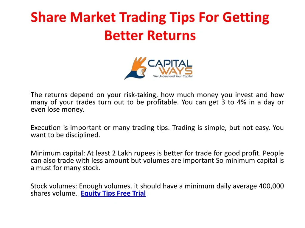 share market trading tips for getting better