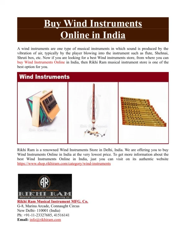 Buy Wind Instruments Online in India