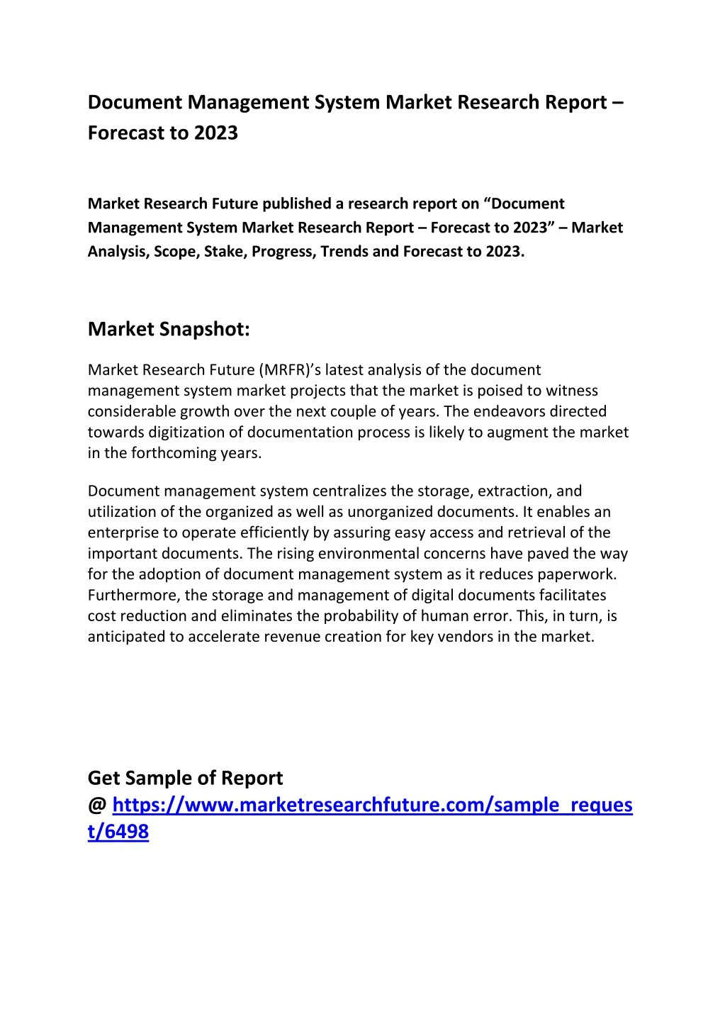 document management system market research report