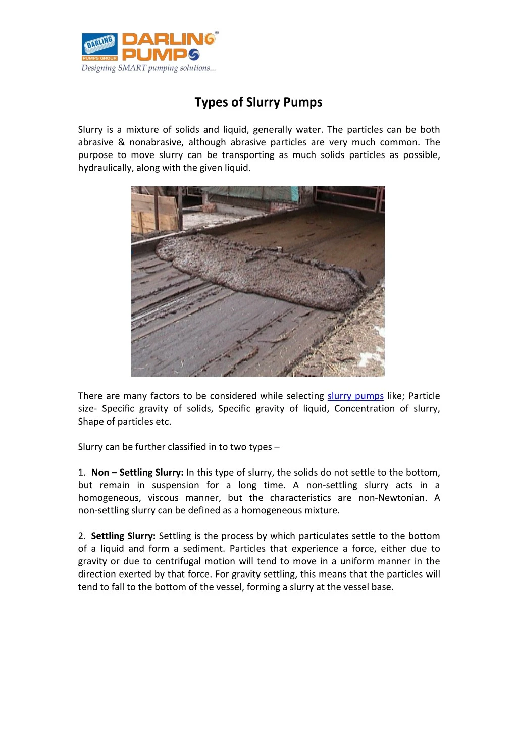 types of slurry pumps