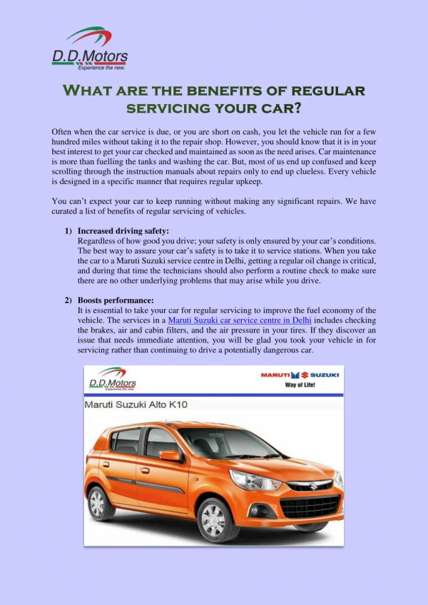 What are the benefits of regular servicing your car?