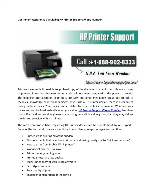 HP Printer Support 1-888-902-8333 HP Support