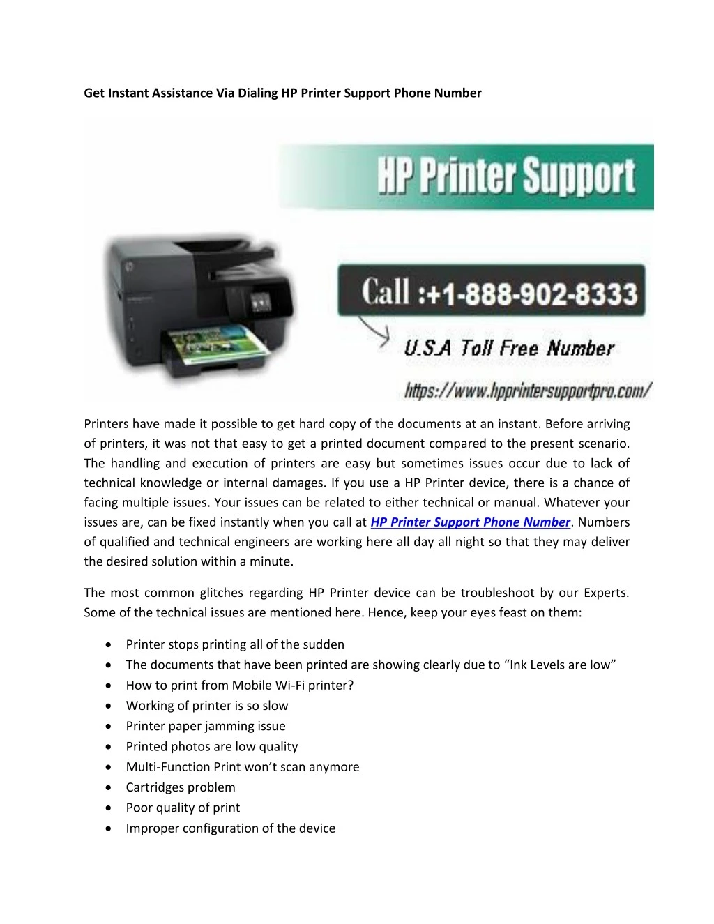 get instant assistance via dialing hp printer
