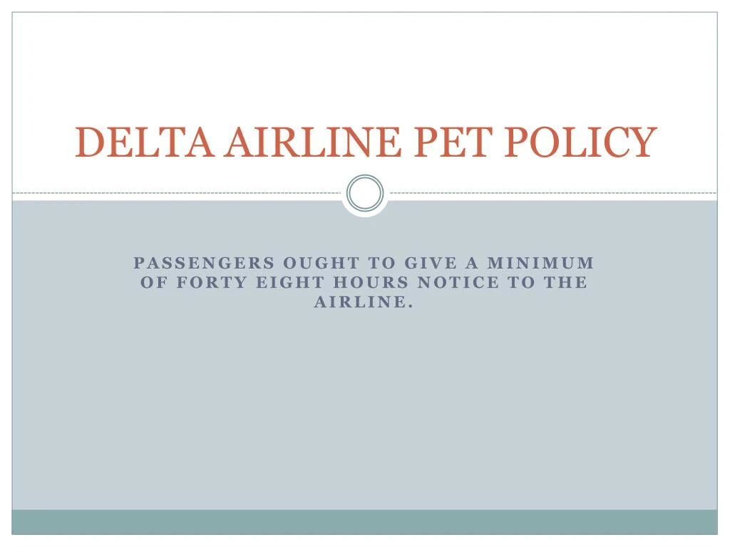 delta airline pet policy