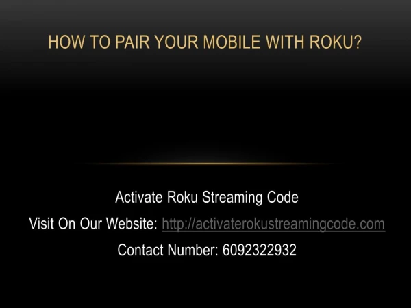 How to Pair Your Mobile with Roku?