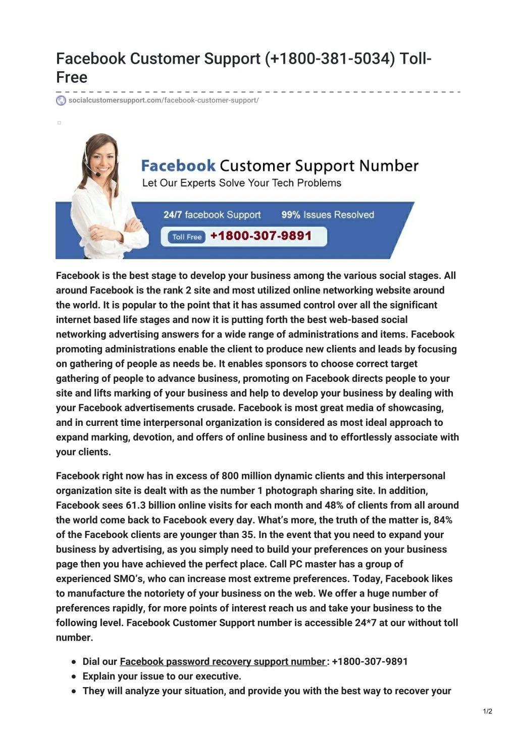 facebook customer support 1800 381 5034 toll free