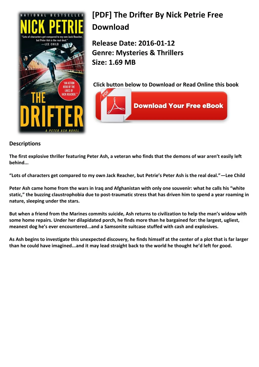 pdf the drifter by nick petrie free download