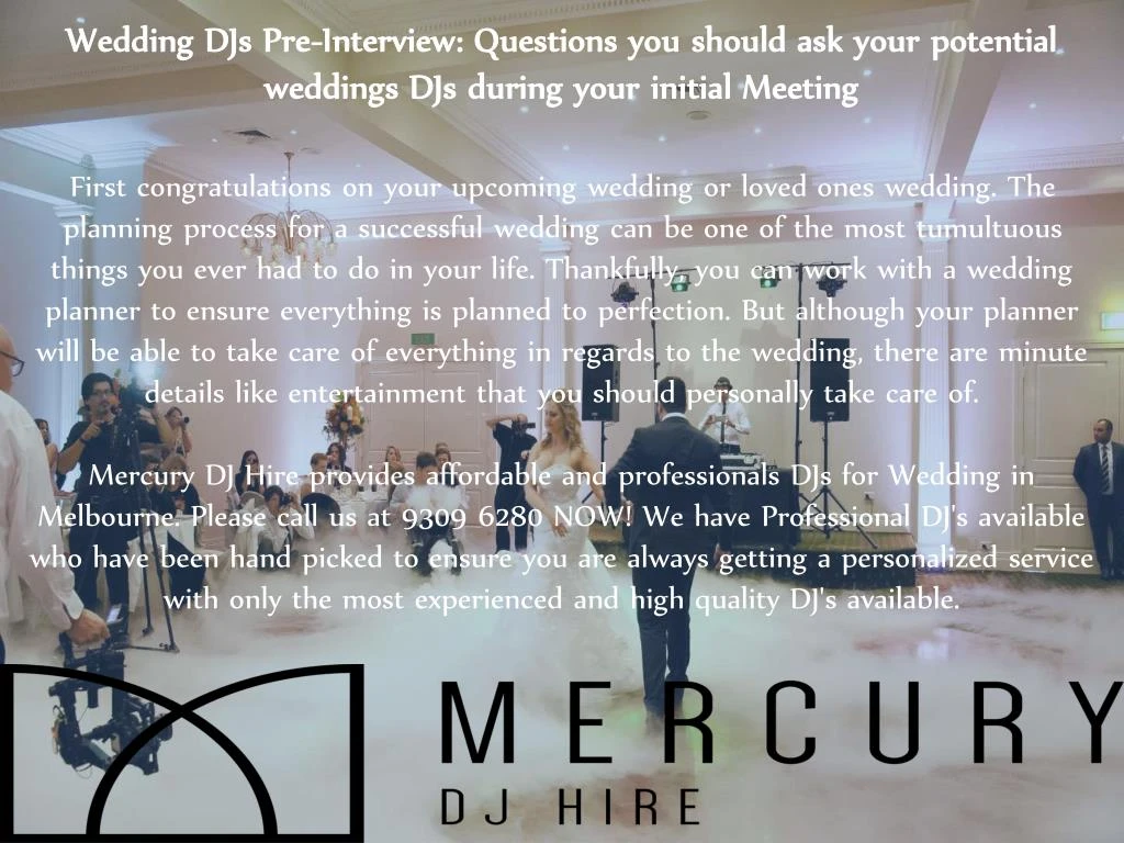 wedding djs pre interview questions you should