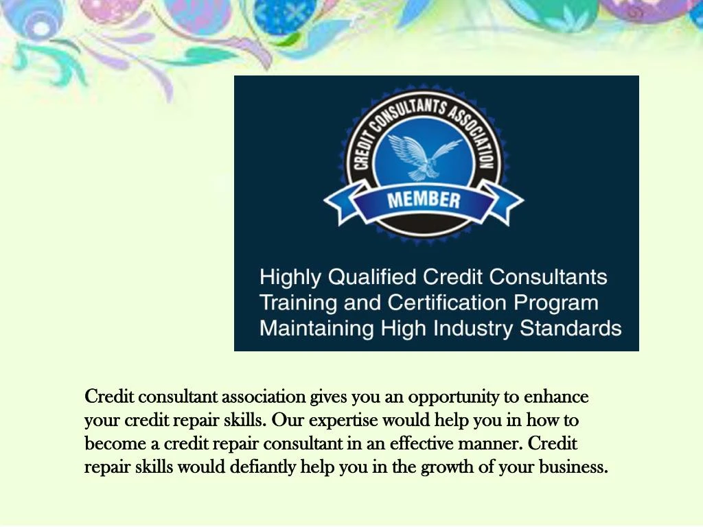 credit consultant association gives